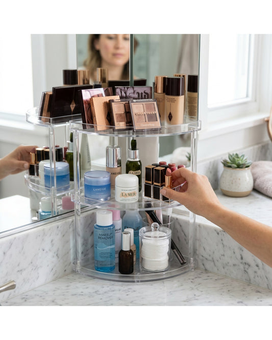 Sofd Clear Acrylic Three-Tier Corner Cosmetic Organizer - Lifestyle view
