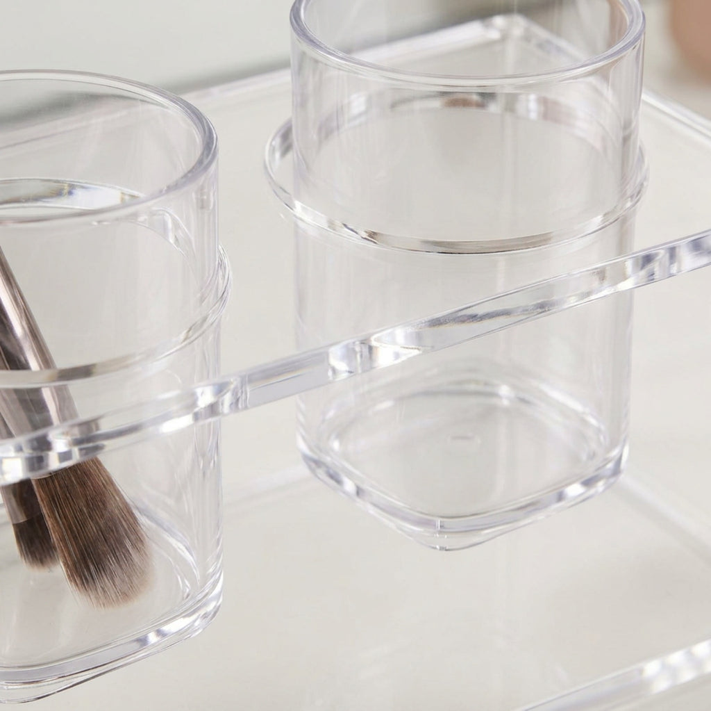 Sofd Clear Acrylic Makeup Brush Station with 4 Cups - Detail view