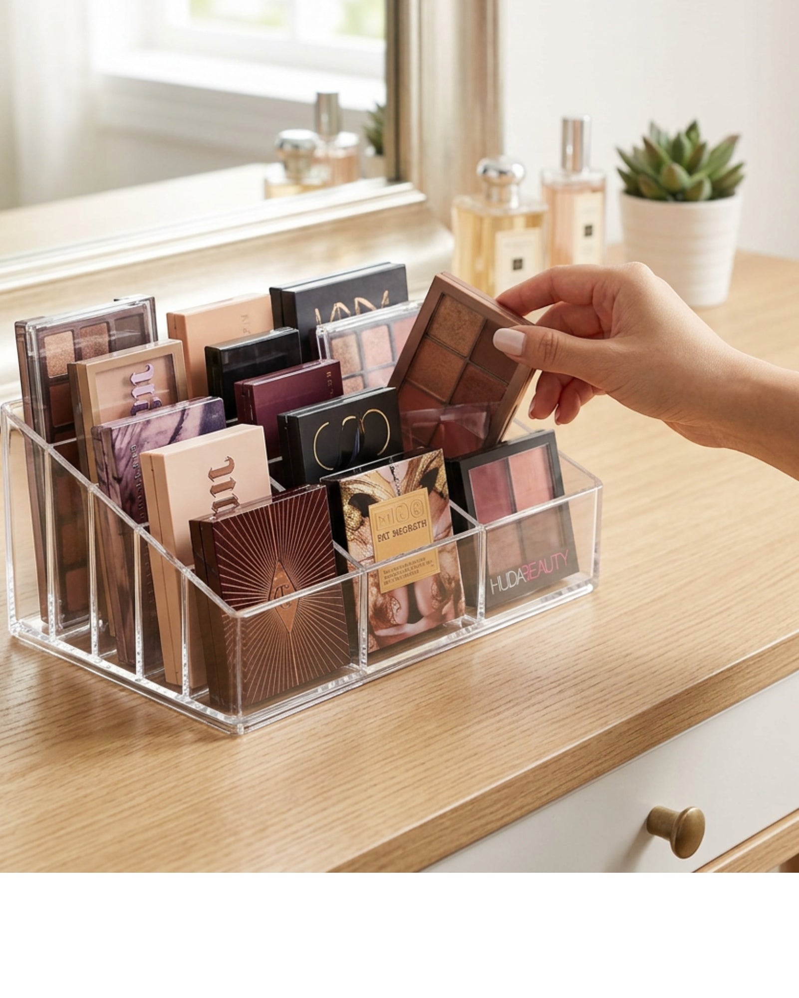 Sofd Clear Acrylic Makeup Palette Organizer 9 Slots - Lifestyle view